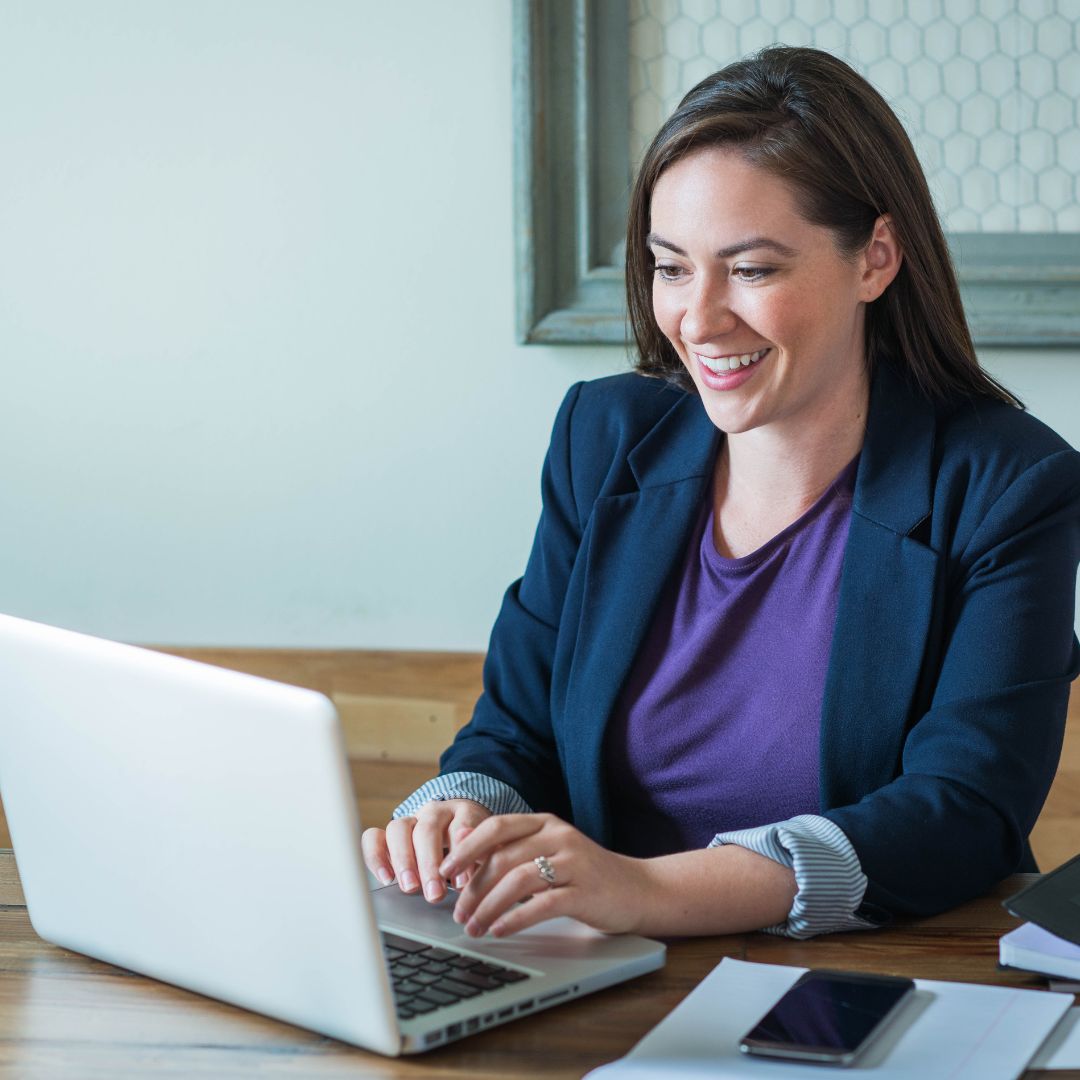 woman on computer