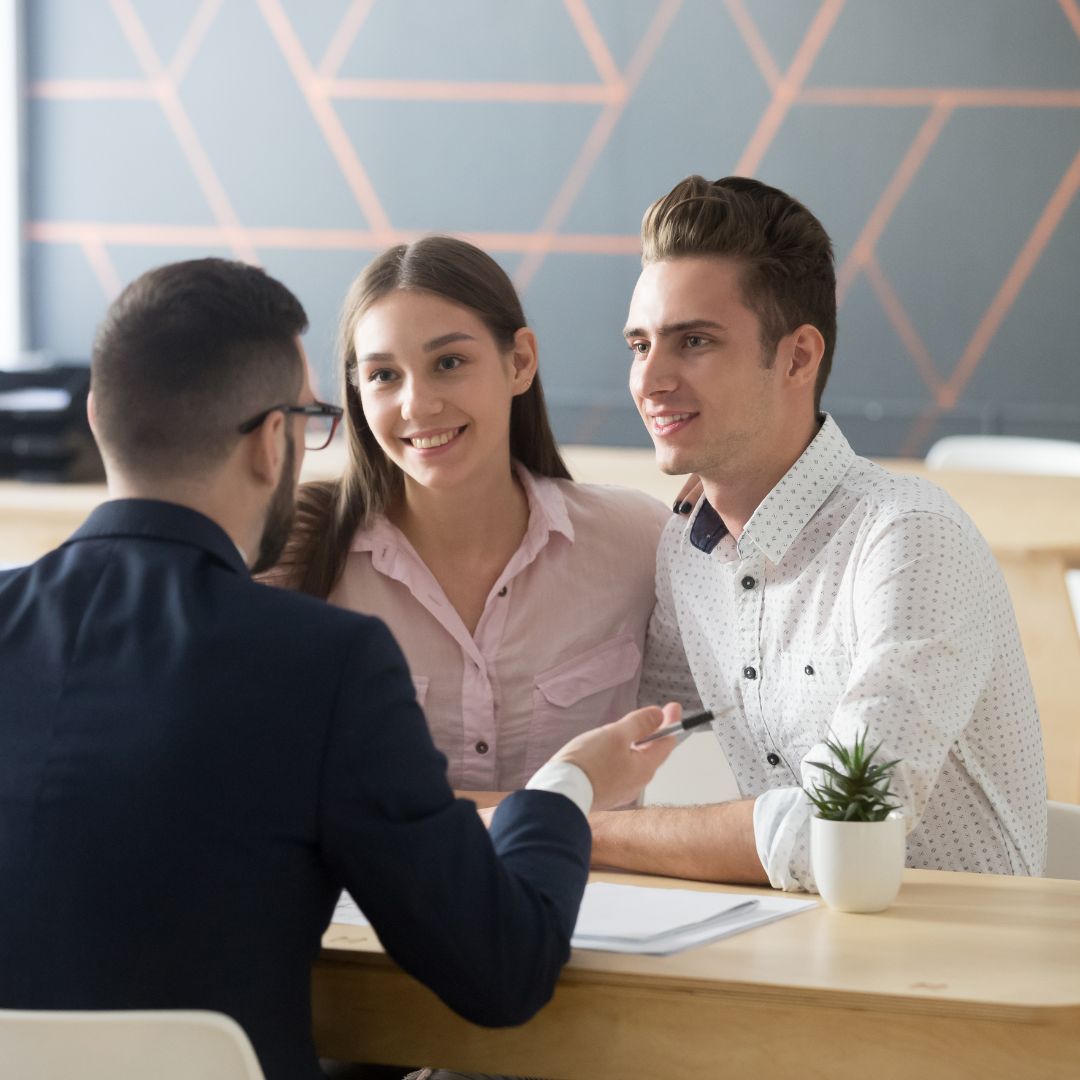 a couple working with their loan officer